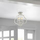 O'Keefe 4 Light 15 inch Antique White Semi-Flush Mount Ceiling Light
