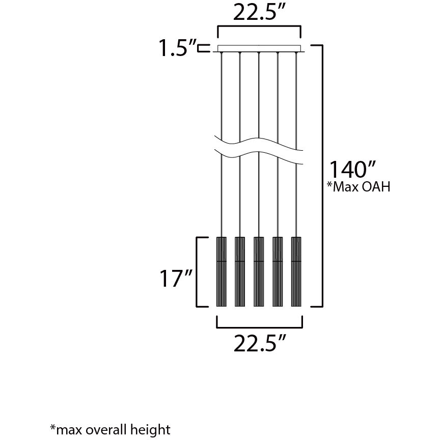 Reeds LED 22.5 inch Gold Multi-Light Pendant Ceiling Light