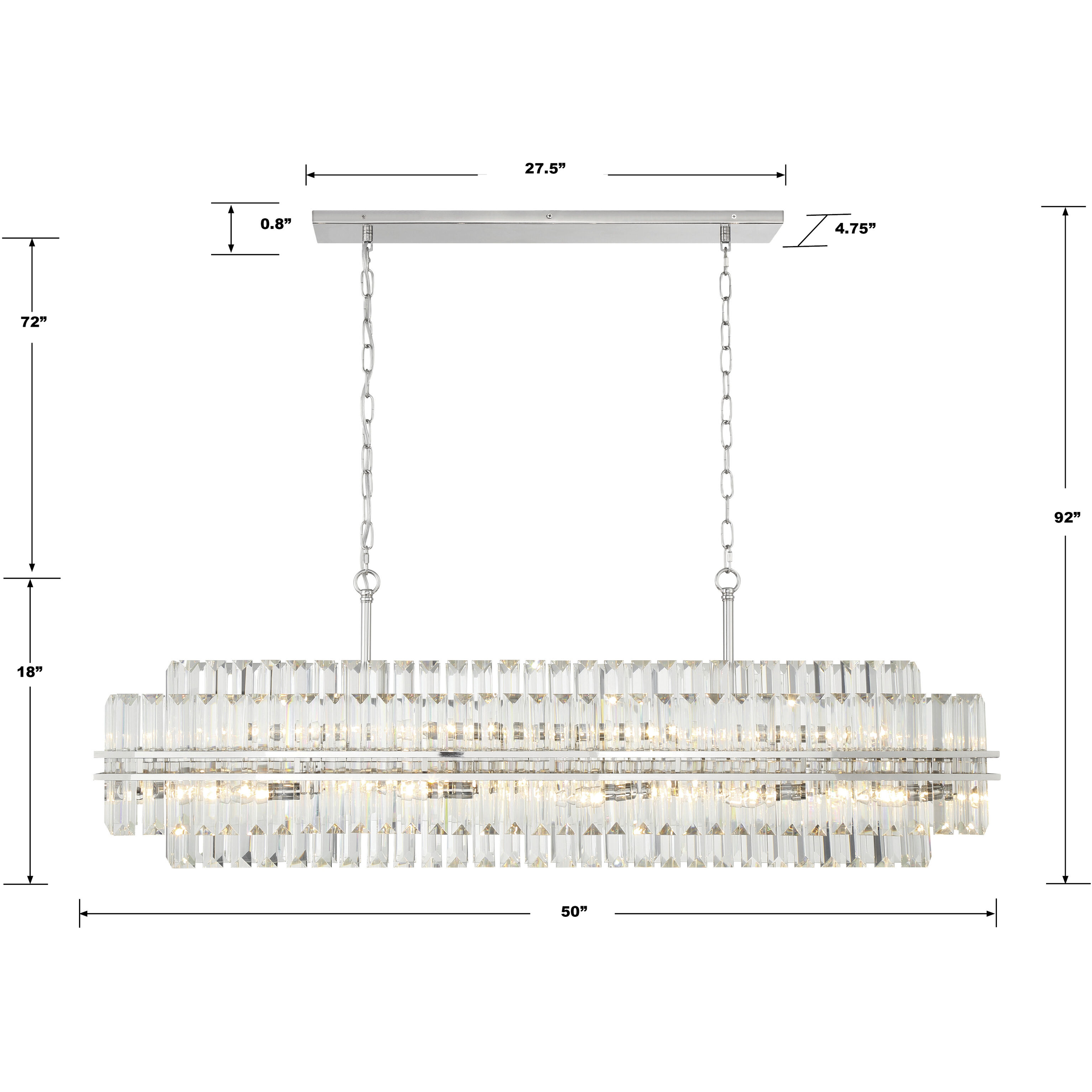 Hayes 16 Light 50 inch Polished Nickel Chandelier Ceiling Light