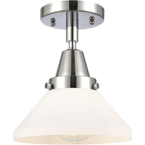 Franklin Restoration Caden 1 Light 8 inch Polished Chrome Flush Mount Ceiling Light in Matte White Glass