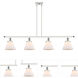 Ballston Large Cone LED 48 inch White and Polished Chrome Island Light Ceiling Light in Matte White Glass
