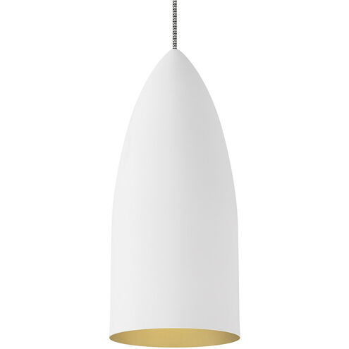 Signal 6.1 inch Rubberized White/Gold Pendant Ceiling Light in Incandescent