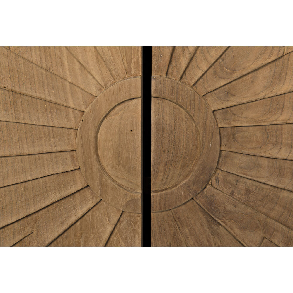 Ra 76 X 20 inch Hand Rubbed Black with Teak Sideboard