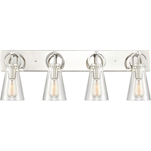 Gabby 4 Light 32 inch Polished Nickel Vanity Light Wall Light