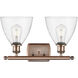 Ballston Ballston Dome 2 Light 18 inch Antique Copper Bath Vanity Light Wall Light in Clear Glass