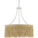 Samoa 3 Light 31 inch Gesso White/Natural Rope Chandelier Ceiling Light