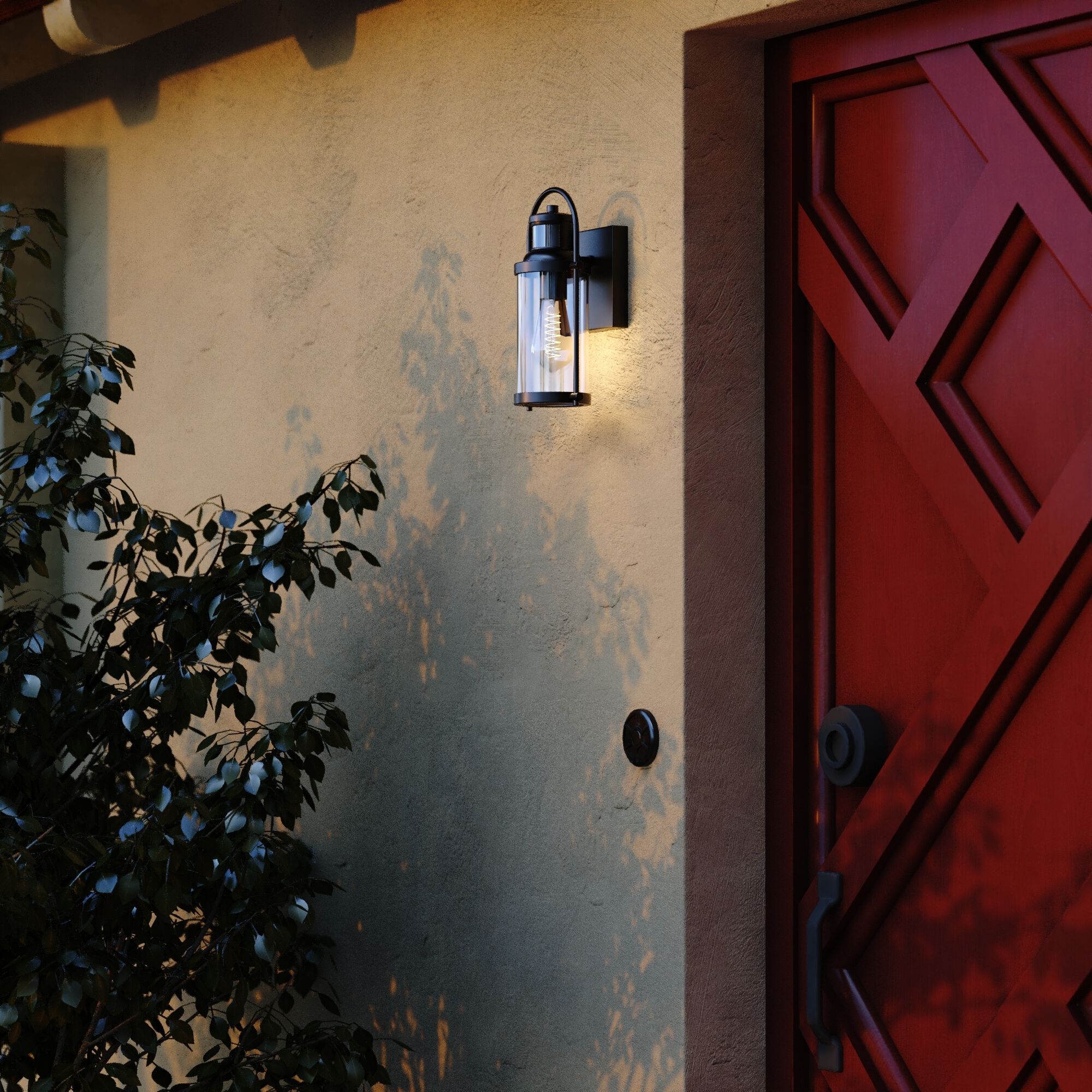 Winfield Textured Black Outdoor Motion Sensor