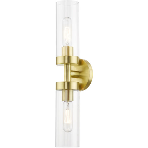Ludlow 2 Light 4 inch Satin Brass Vanity Sconce Wall Light
