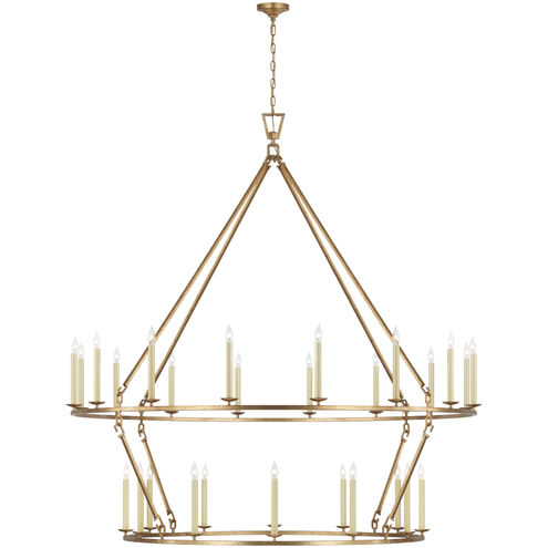 Chapman & Myers Darlana6 LED 73 inch Gilded Iron Two Tier Chandelier Ceiling Light, Grande