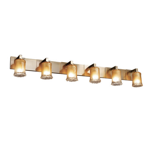Veneto Luce LED 55.5 inch Brushed Nickel Bath Bar Wall Light in 4200 Lm LED, Clear Textured (Veneto Luce), Cylinder with Rippled Rim, Modular