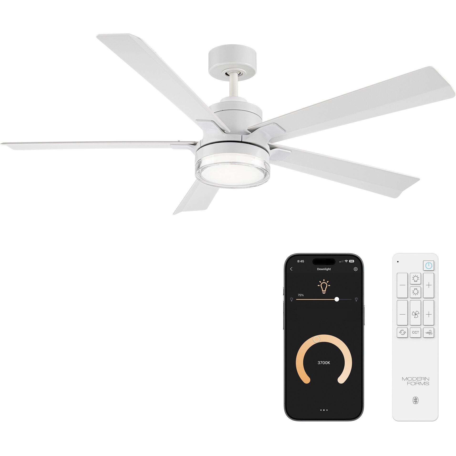 Radiant 56 56 inch Matte White Ceiling Fan