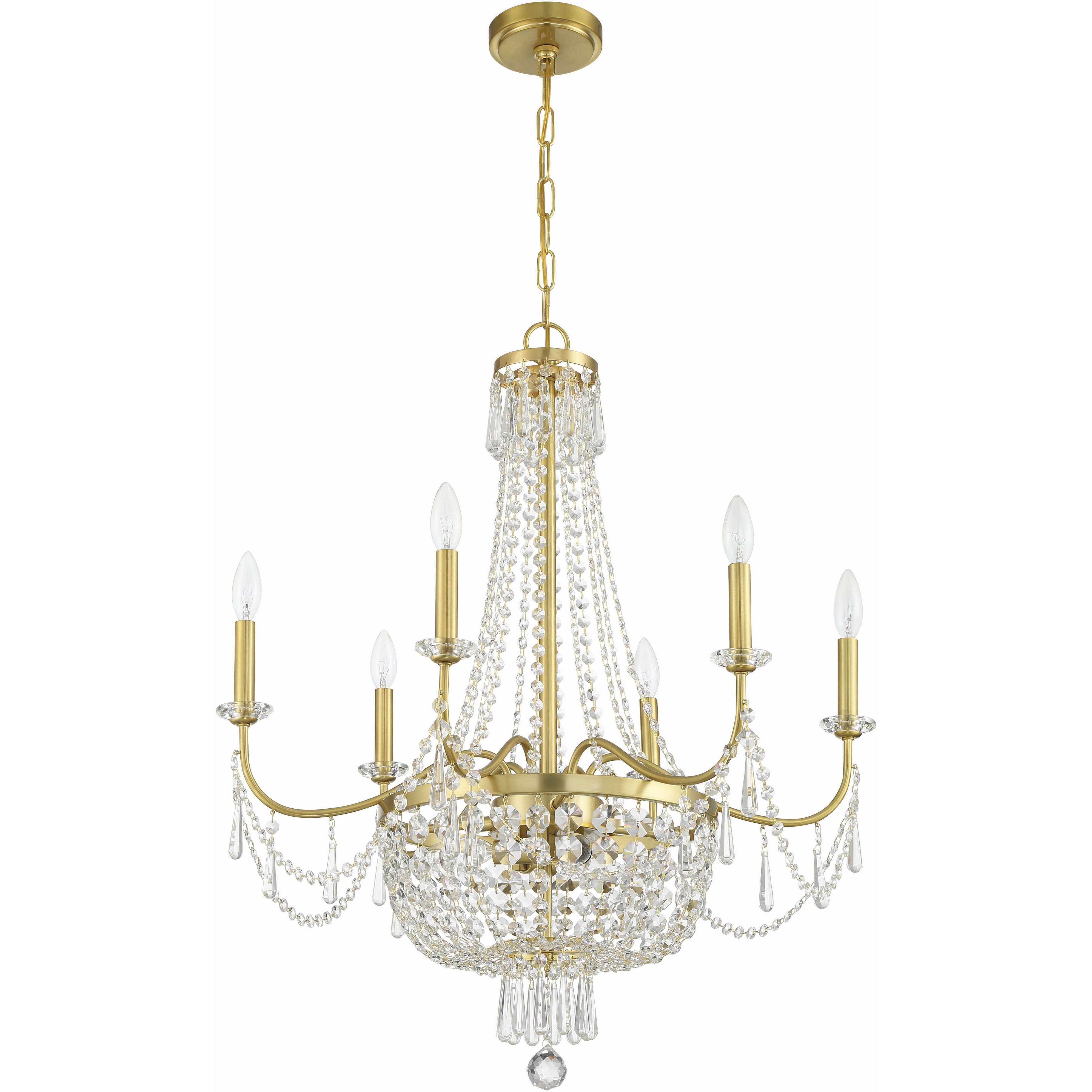 Haywood 9 Light 28 inch Aged Brass Chandelier Ceiling Light