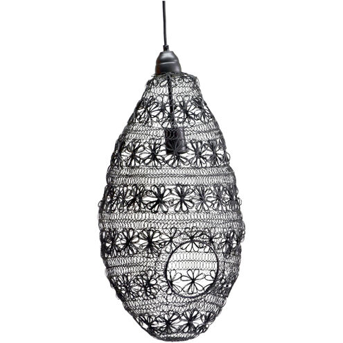 Florence 1 Light 9.8 inch Black Pendant Ceiling Light