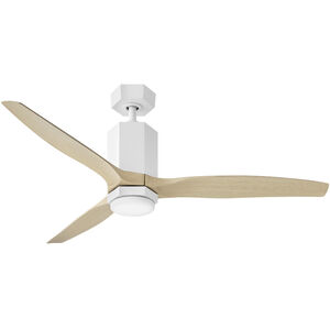 Facet 52 inch Matte White with Natural Blades Fan, Dual Mount