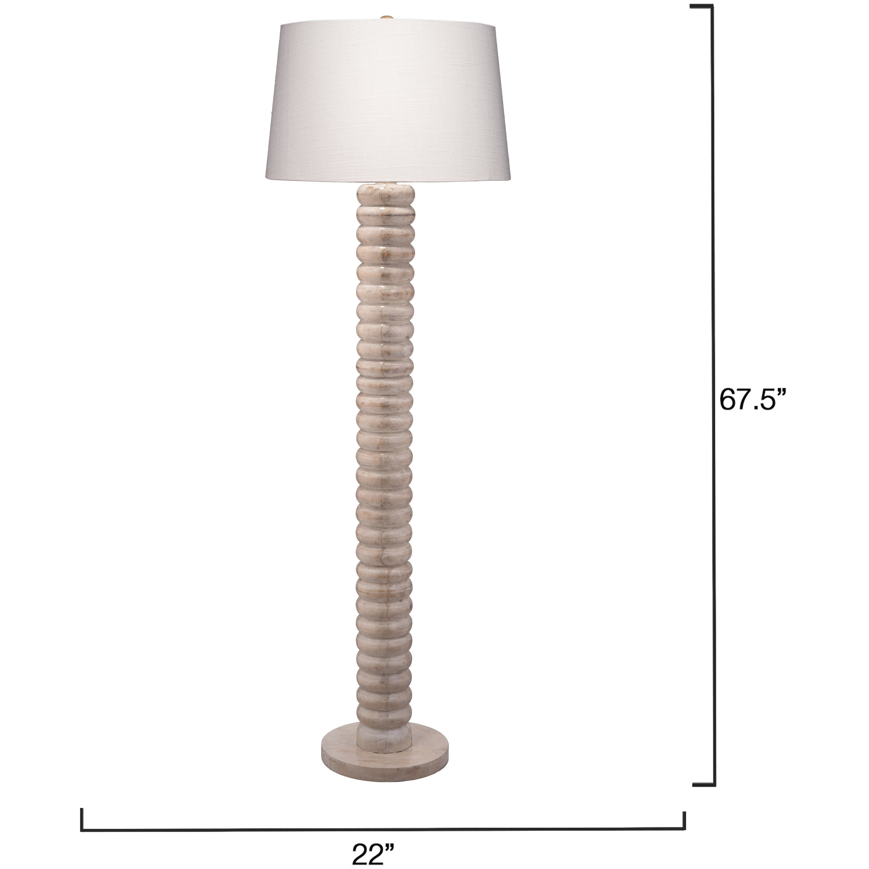 Abacus 67.5 inch 150 watt Bleached Lacquered Floor Lamp Portable Light