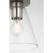 Senda 1 Light 7.13 inch Brushed Nickel Flush Mount Ceiling Light in Clear Glass