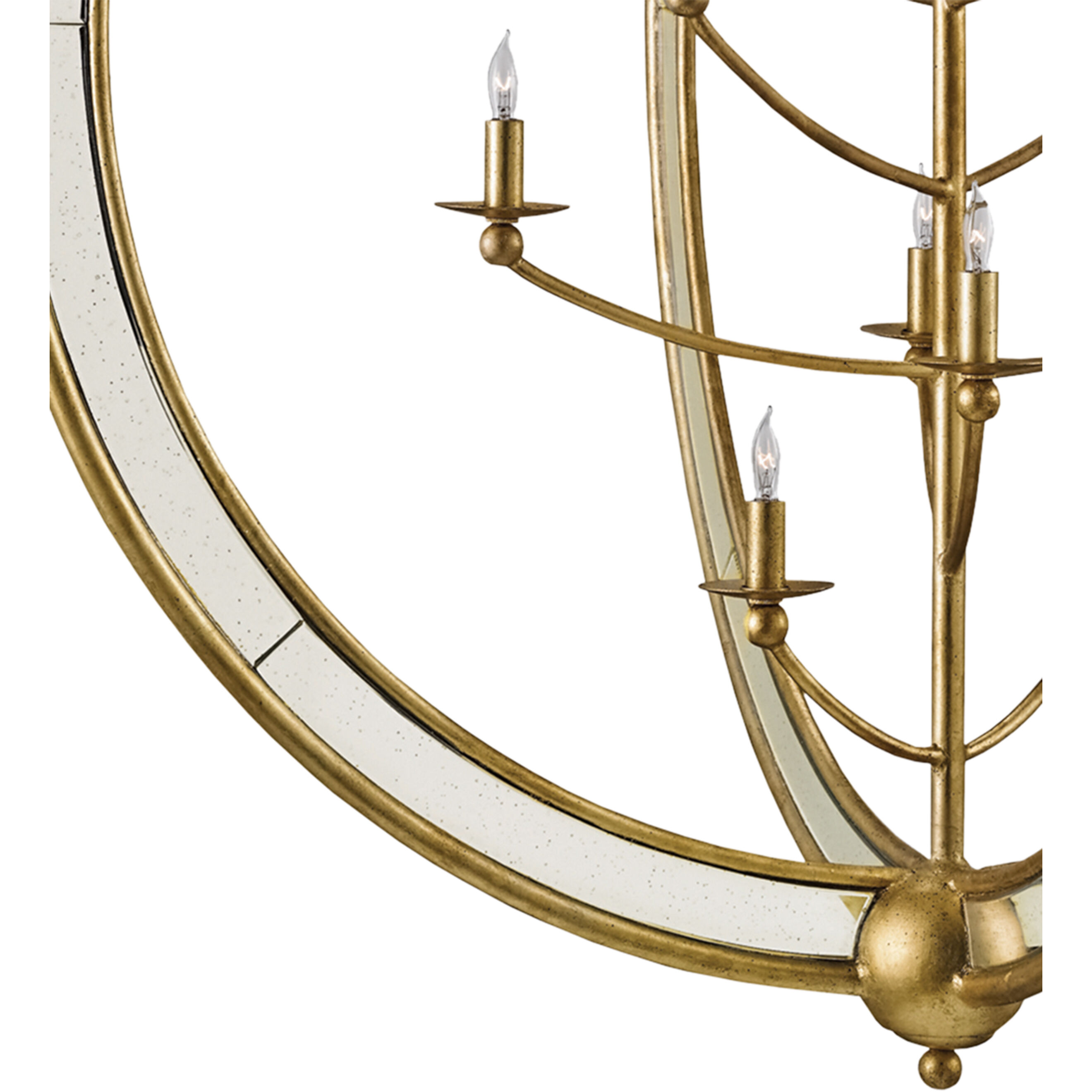Aphrodite 14 Light 43 inch Gold Granello/Antique Mirror Chandelier Ceiling Light