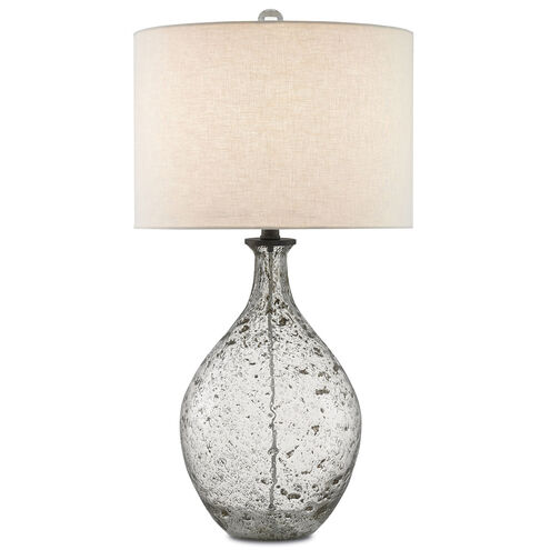 Luc 29 inch 150 watt Clear Speckled Glass/Steel Gray Table Lamp Portable Light