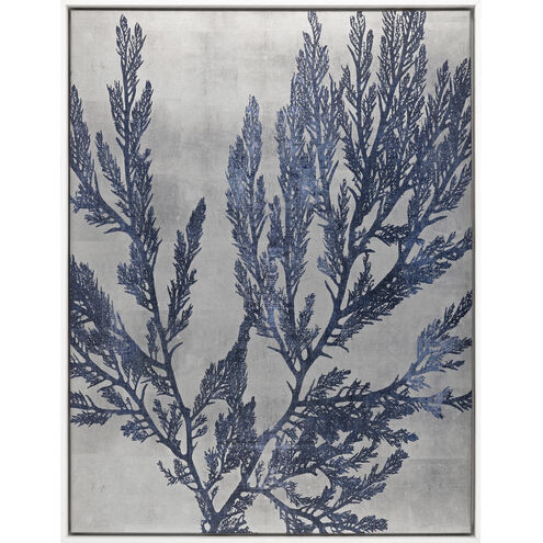 Silver Isle Blue and Metallic Canvas