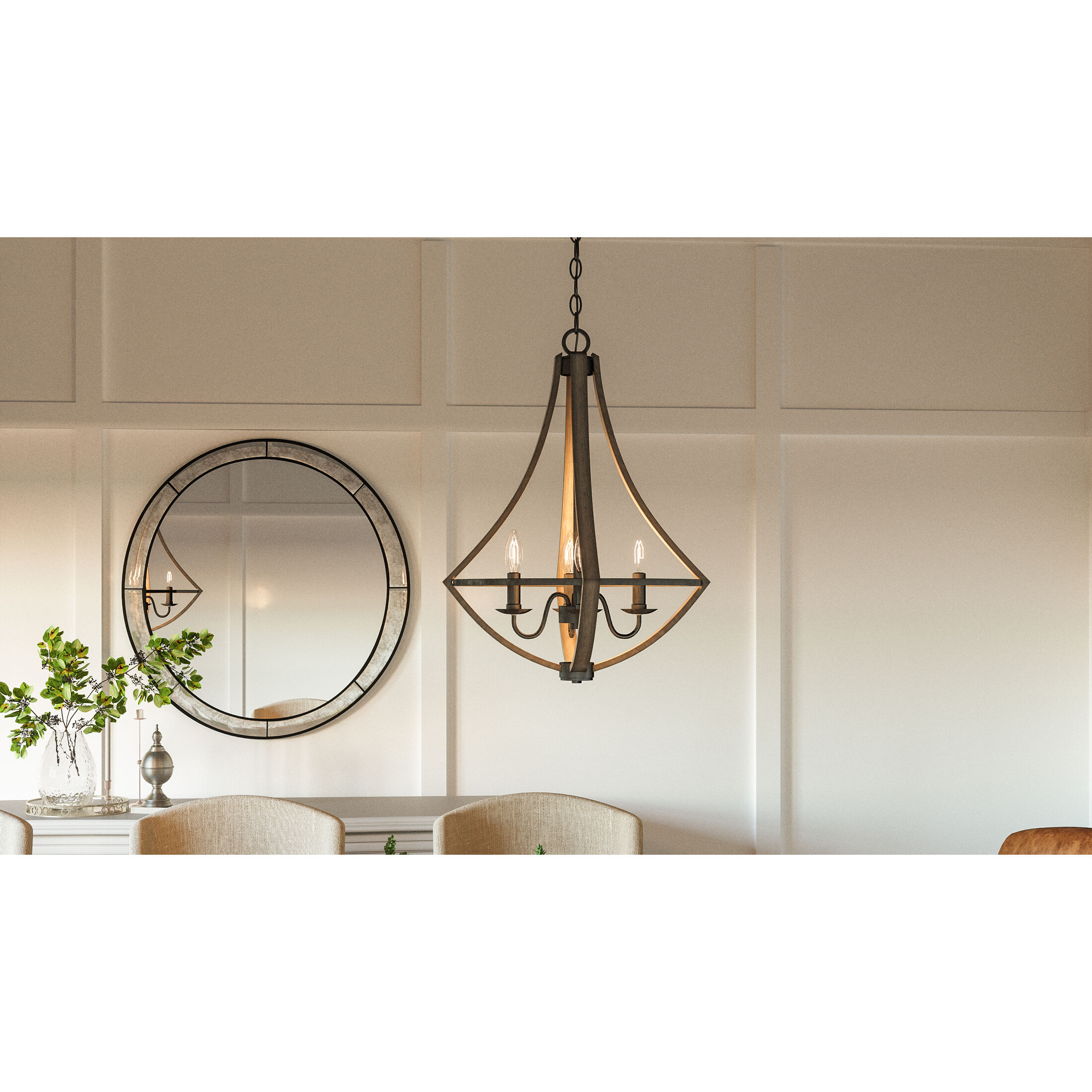 Shire 4 Light 18 inch Rustic Black Dinette Chandelier Ceiling Light