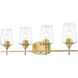 Joliet 4 Light 30 inch Olde Brass Vanity Wall Light