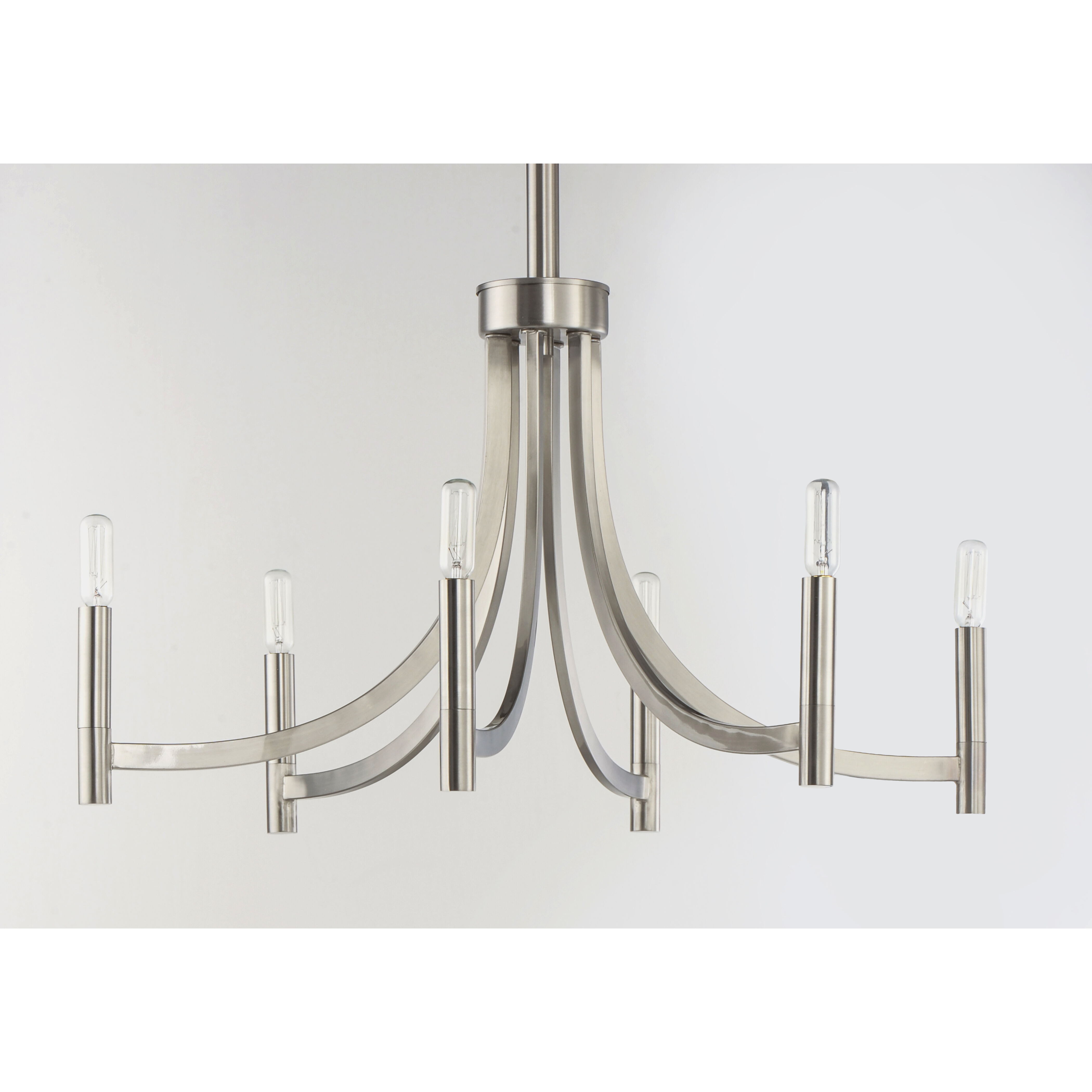 Lyndon 6 Light 28 inch Satin Nickel Chandelier Ceiling Light