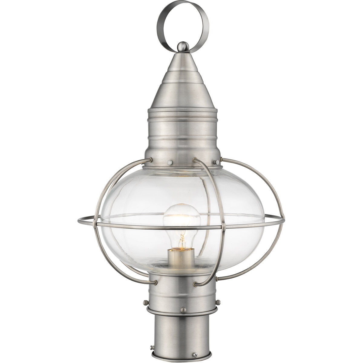 Newburyport 1 Light 20 inch Brushed Nickel Outdoor Post Top Lantern
