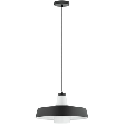 Tabanera 1 Light 14.37 inch Black and White Pendant Ceiling Light
