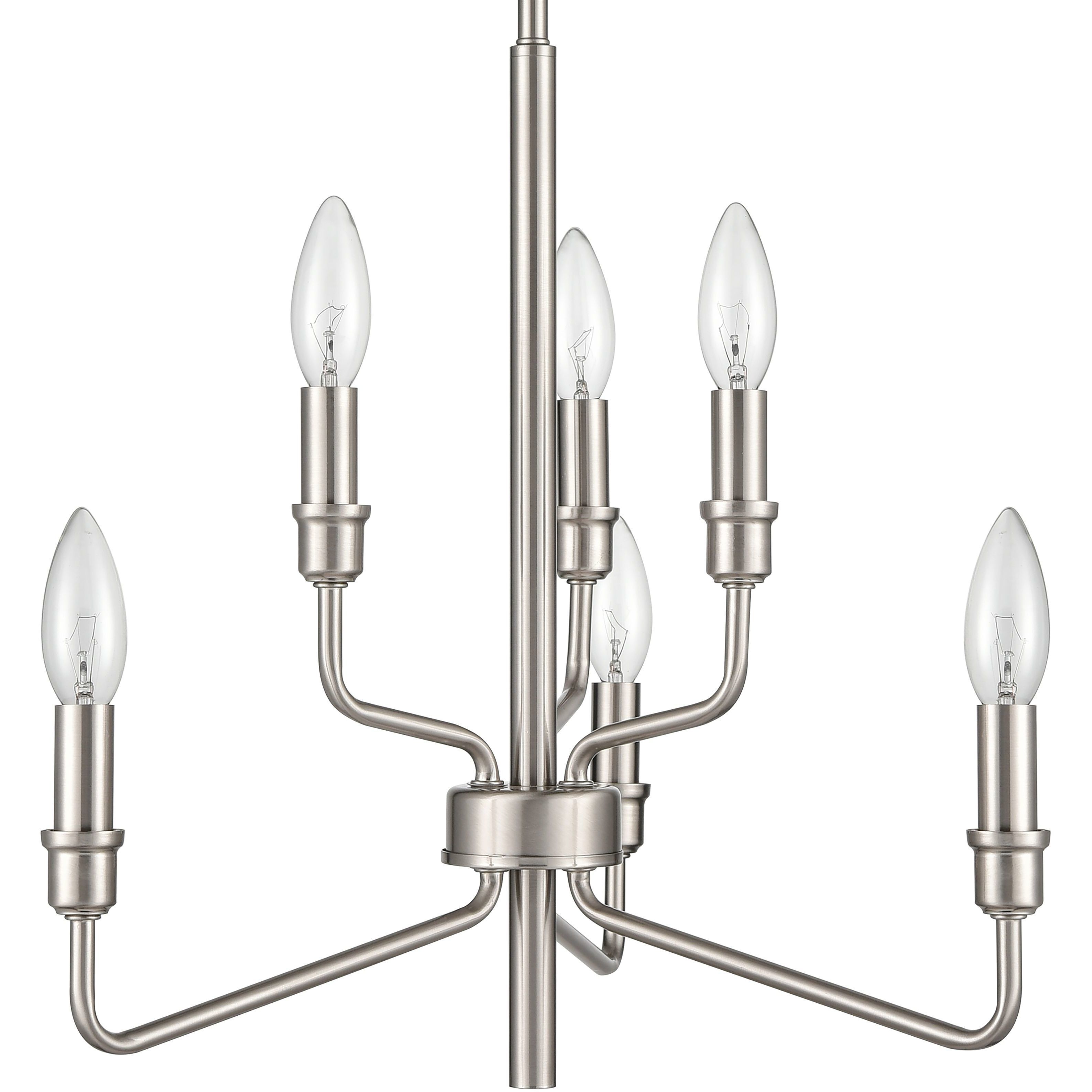 Saginaw 6 Light 18 inch Satin Nickel Chandelier Ceiling Light