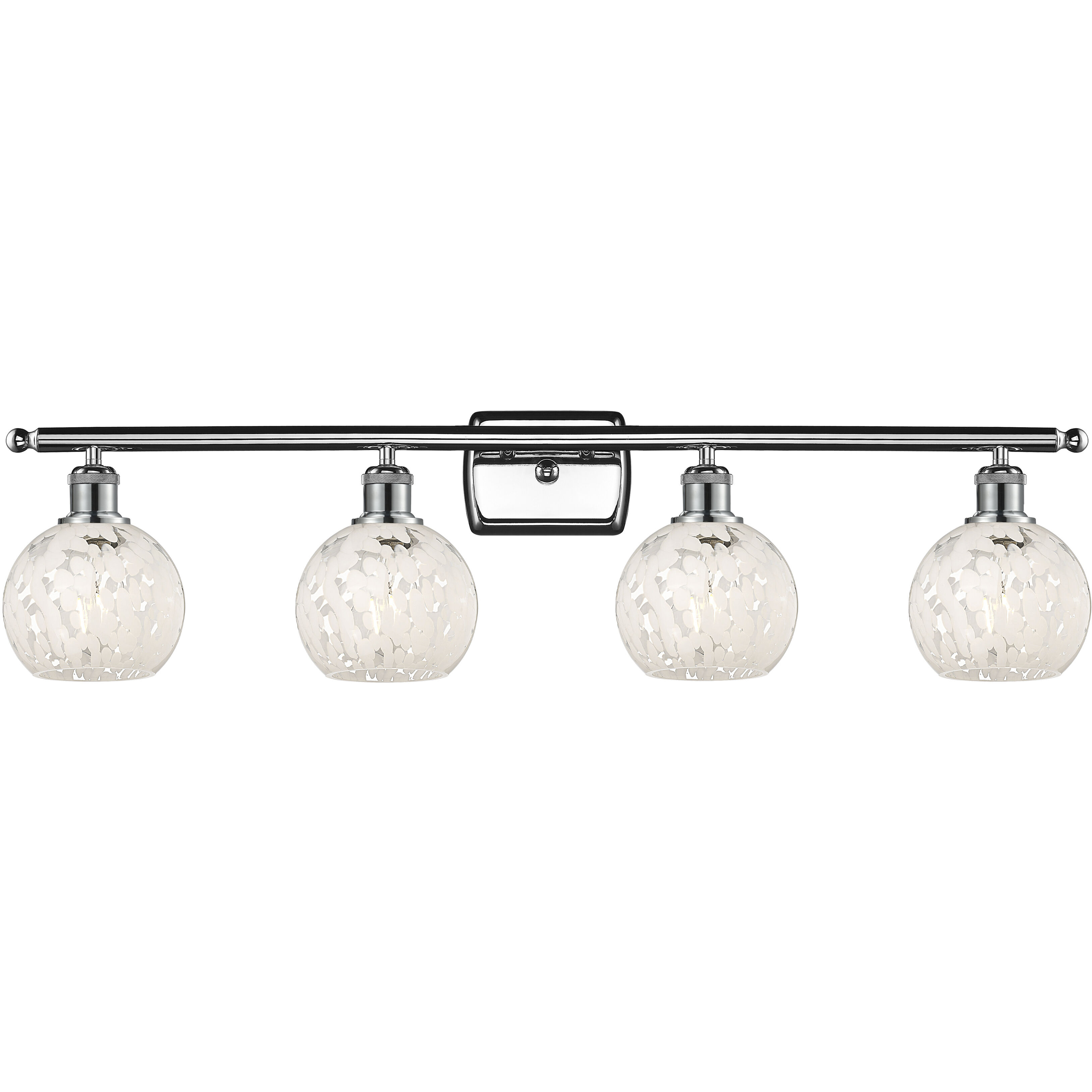 Ballston White Mouchette 4 Light 36 inch Polished Chrome Bath Vanity Light Wall Light