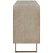 Maeva Natural Acacia Wood and Antique Gold 3 Door Cabinet