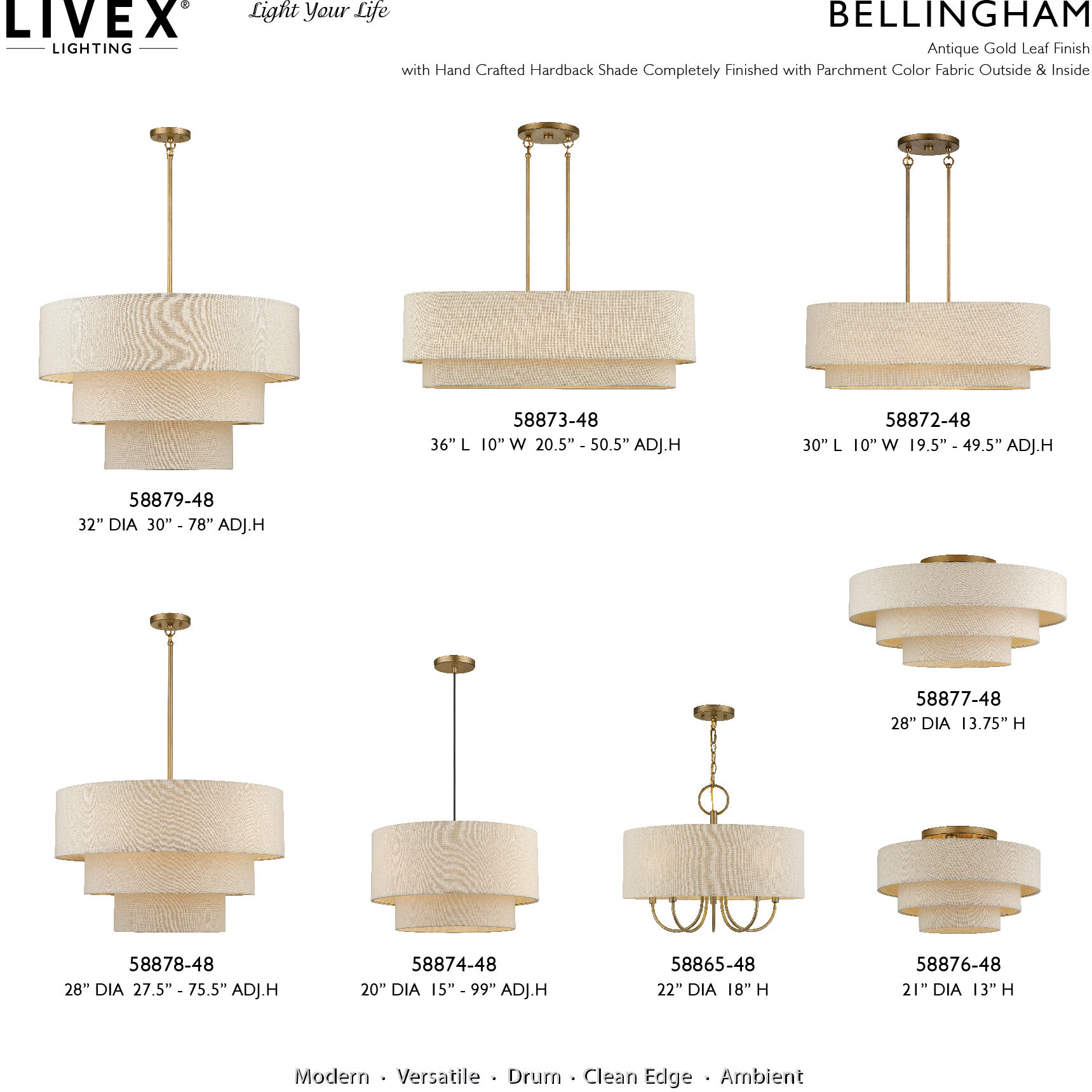 Bellingham 3 Light 30 inch Antique Gold Leaf Linear Chandelier Ceiling Light, Medium