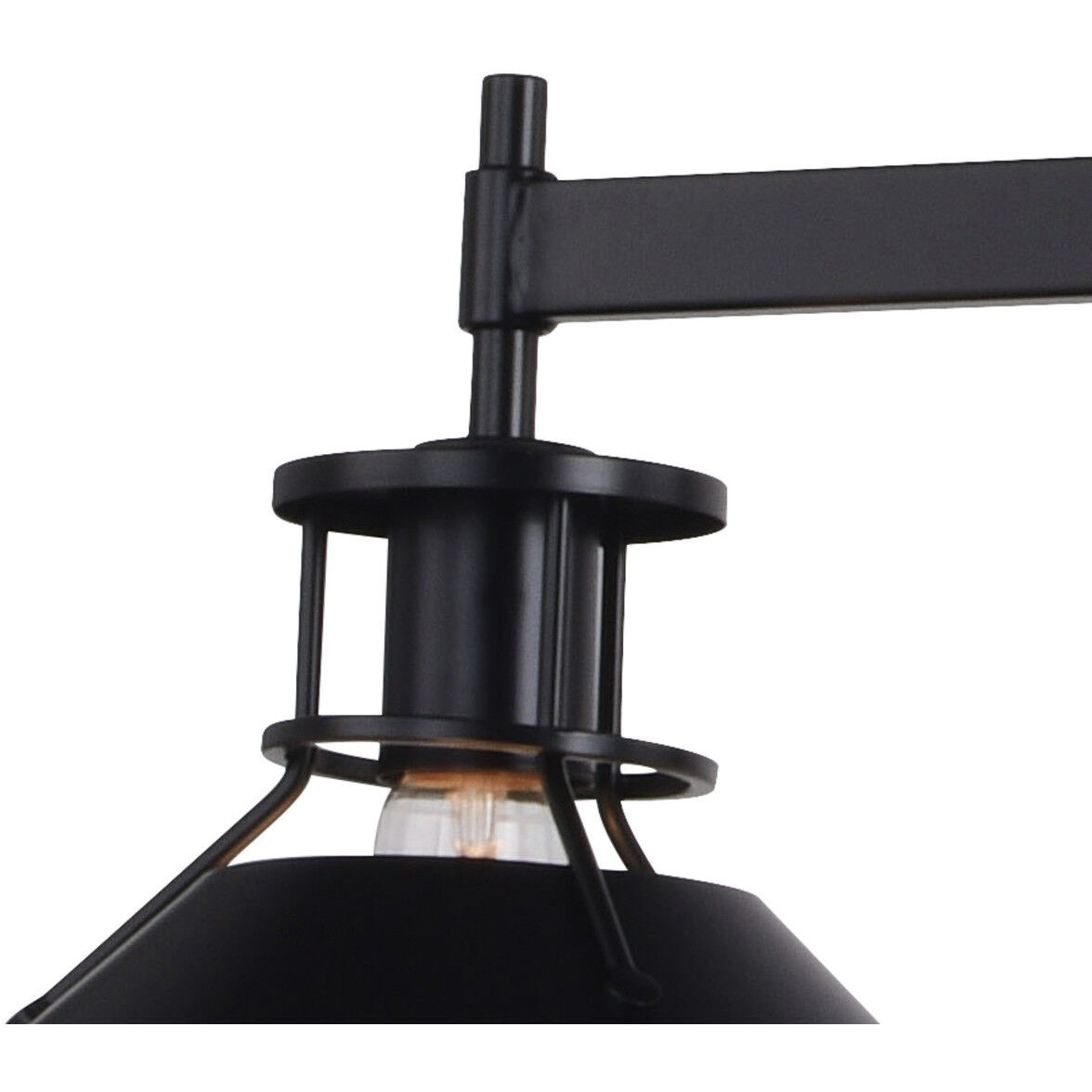 Canton 3 Light 40.25 inch Black and Matte White Linear Chandelier Ceiling Light