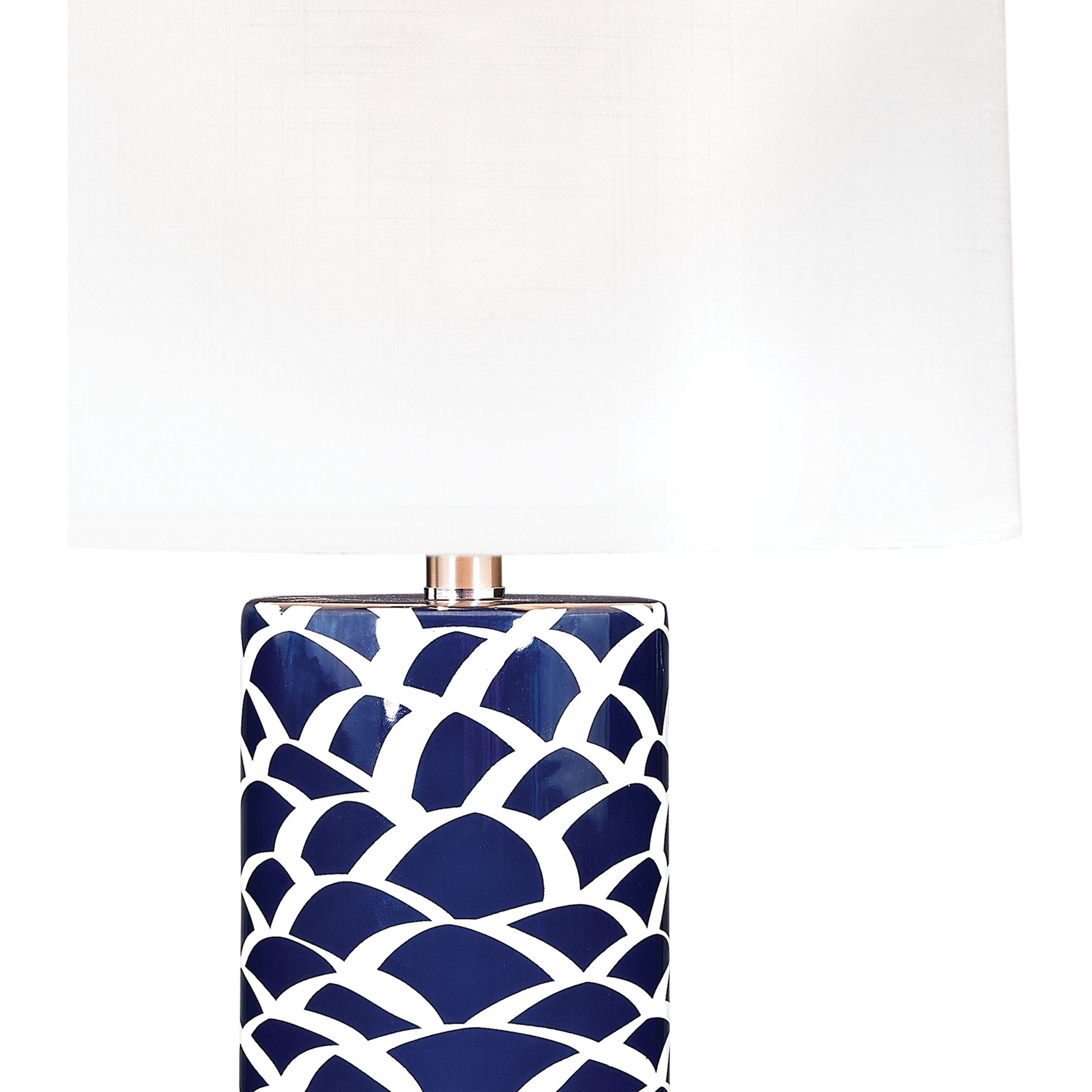 Scale Sketch 28 inch 100 watt Navy with White Table Lamp Portable Light