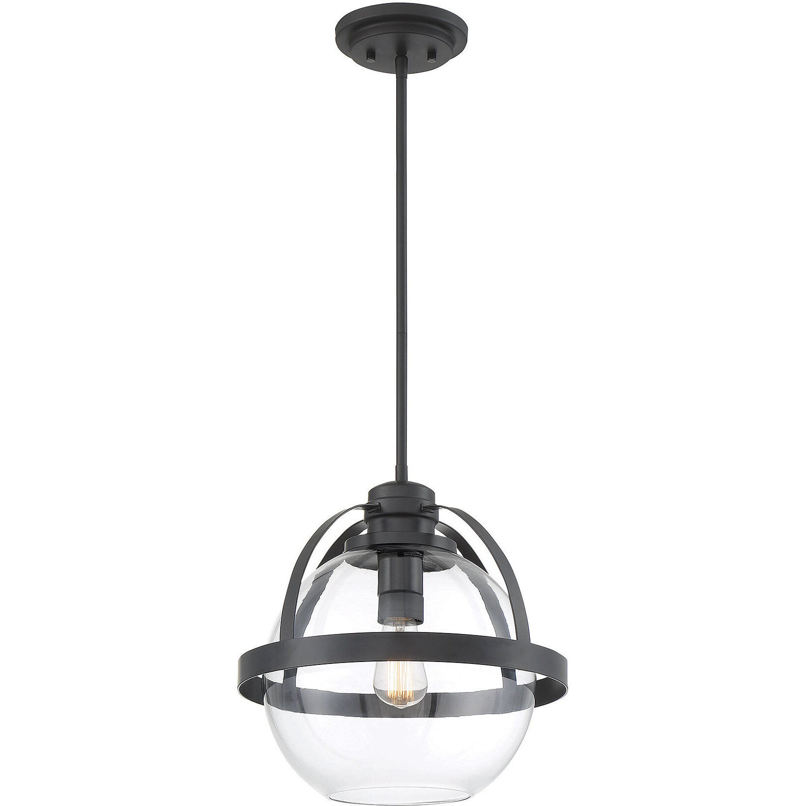 Pendleton 1 Light 14 inch Matte Black Pendant Ceiling Light, Essentials