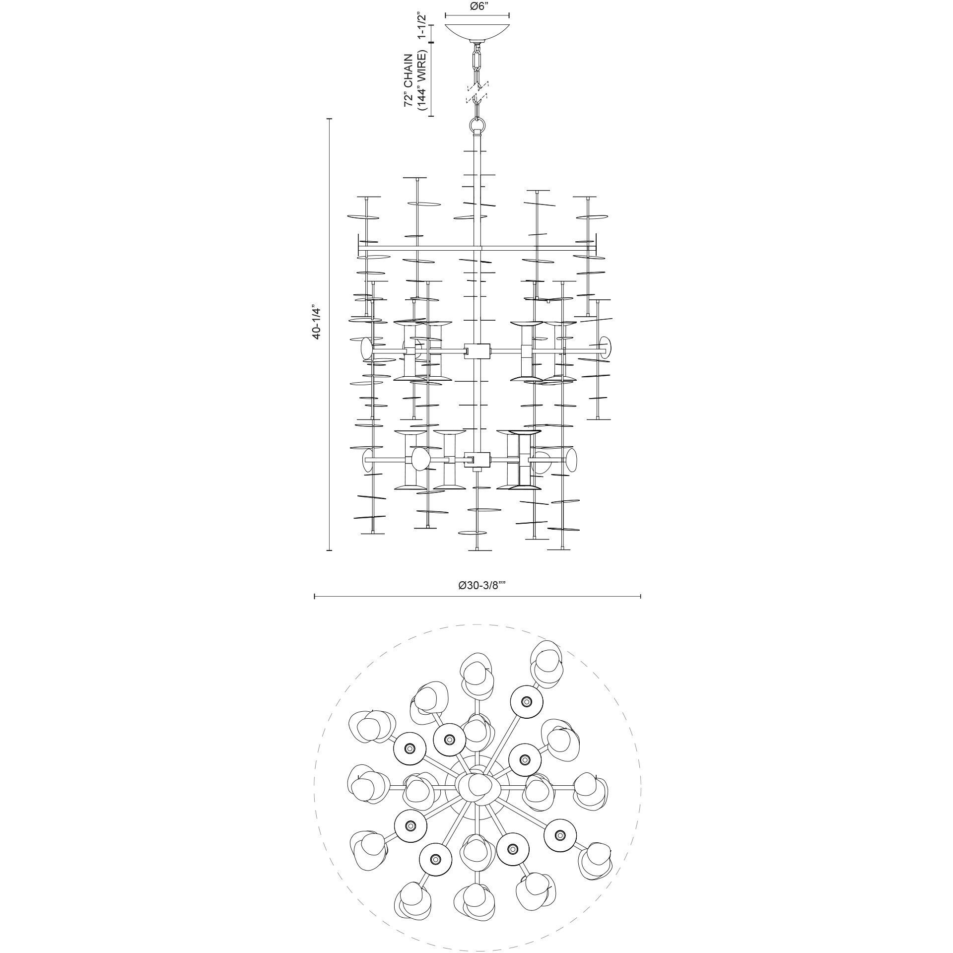 Yukari 16 Light 30.38 inch Polished Brass Chandelier Ceiling Light