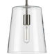 Clarion 1 Light Brushed Nickel Pendant Ceiling Light, Small