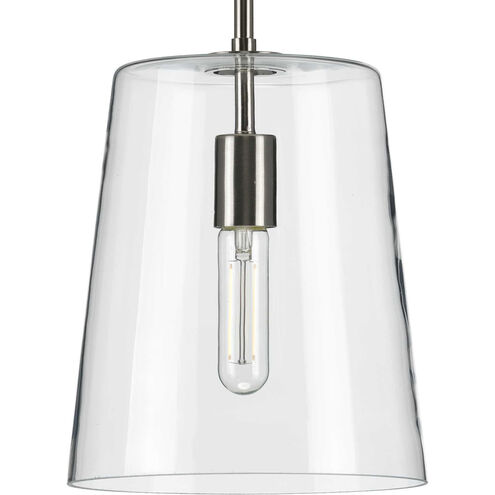Clarion 1 Light Brushed Nickel Pendant Ceiling Light, Small