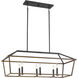 Oaklawn 6 Light 40 inch Whiskey Wood Linear Chandelier Ceiling Light, Lighting One (Open)