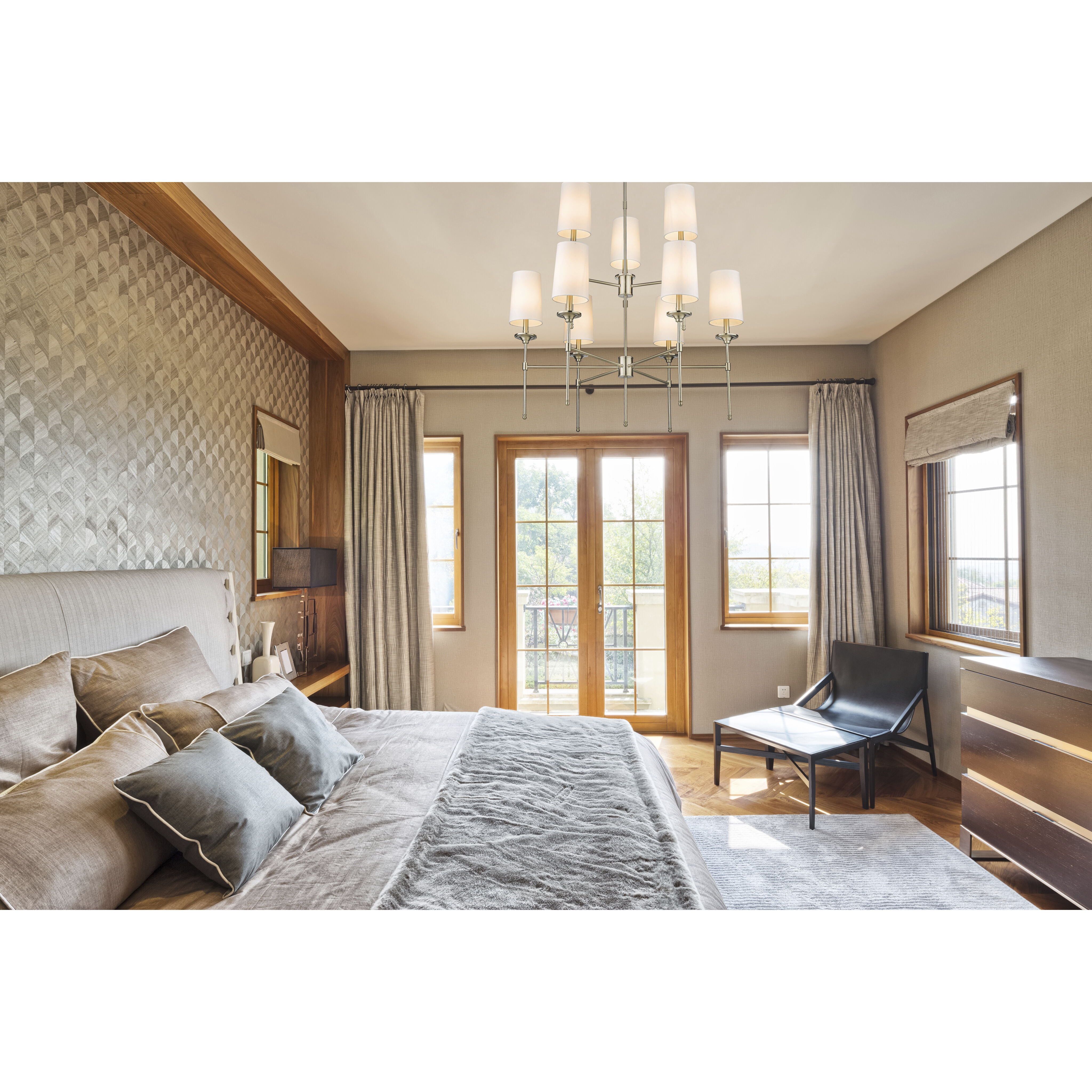 Z-Lite 3033-9BN Emily 9 Light 38 inch Brushed Nickel Chandelier Ceiling  Light