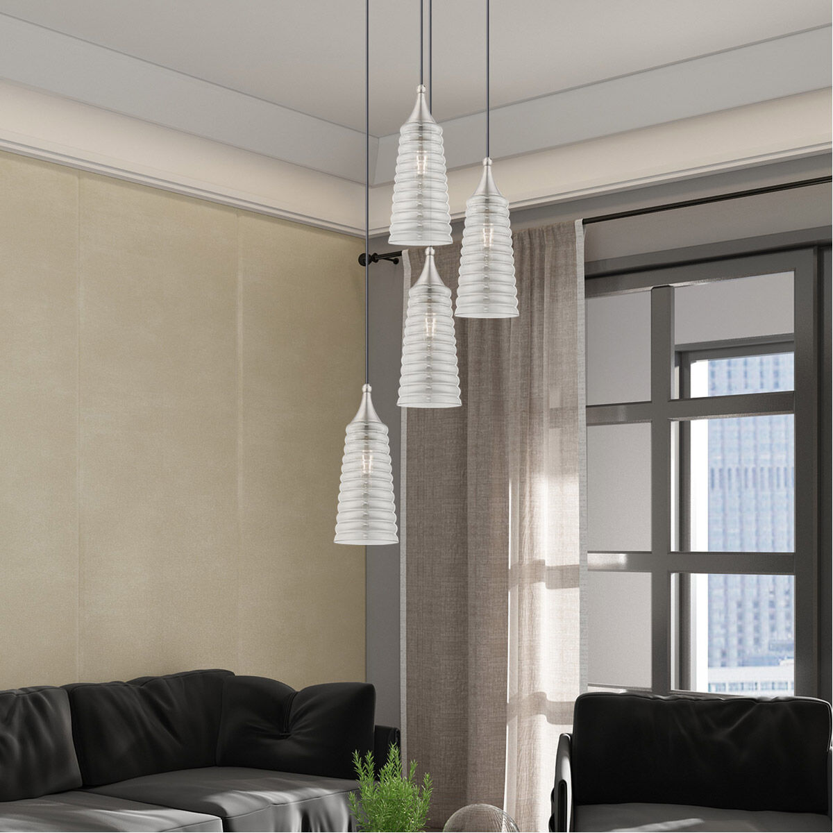 Art Glass 1 Light 6 inch Brushed Nickel Mini Pendant Ceiling Light