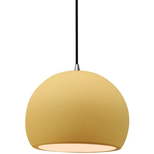 Radiance LED 7 inch Muted Yellow and Brushed Nickel Pendant Ceiling Light