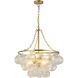 Alora Mood Faye 6 Light 24.13 inch Brushed Gold and Clear Ribbed Glass Chandelier Ceiling Light