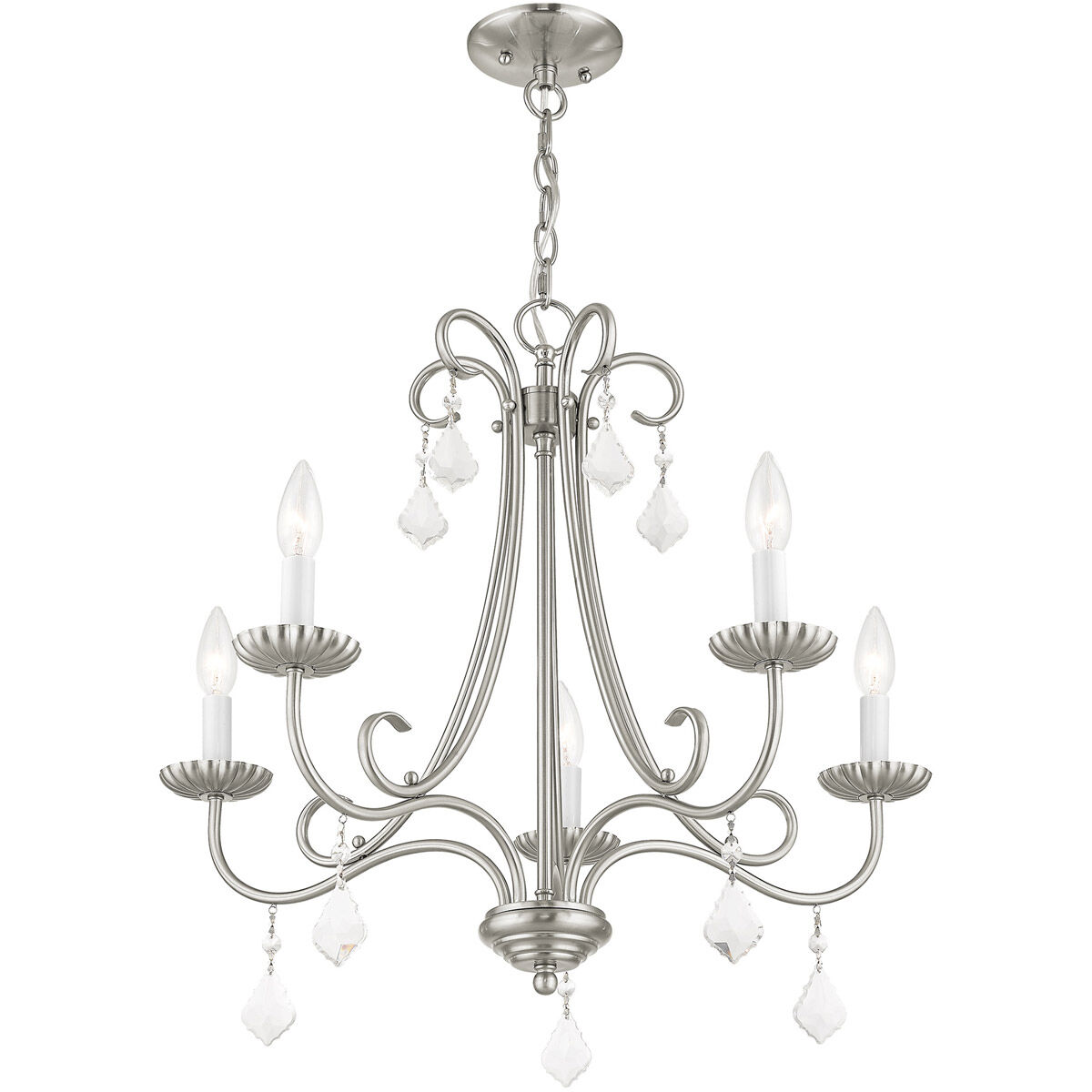 Daphne 5 Light 25 inch Brushed Nickel Chandelier Ceiling Light