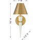Hearne 1 Light 7 inch Warm Brass Wall Sconce Wall Light