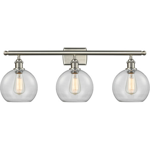 Ballston Athens LED 26 inch Brushed Satin Nickel Bath Vanity Light Wall Light in Clear Glass, Ballston