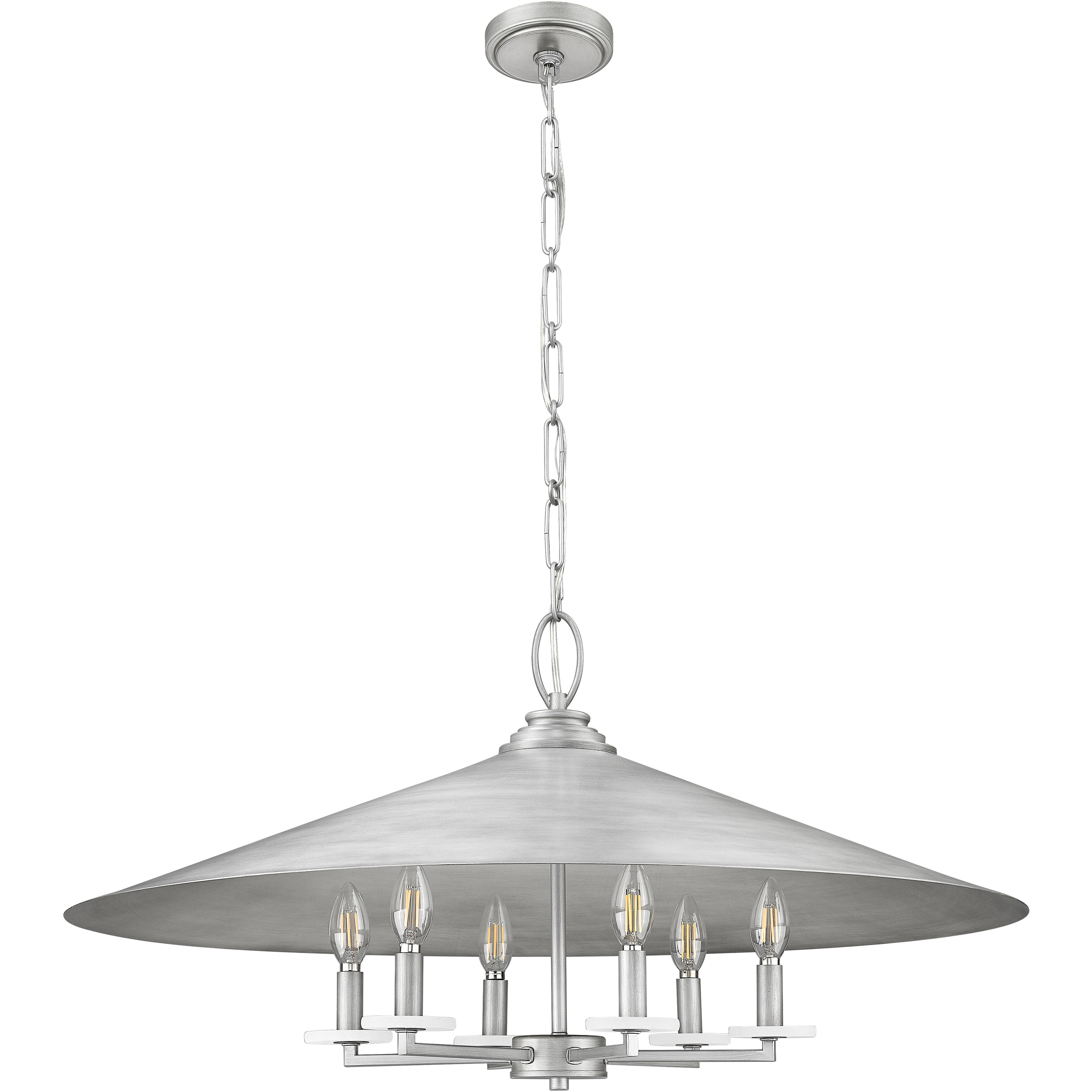 Rialto 6 Light 32 inch Signature Pewter Pendant Ceiling Light