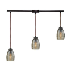 Lakeshore 3 Light 36 inch Oil Rubbed Bronze Mini Pendant Ceiling Light in Linear with Recessed Adapter, Linear