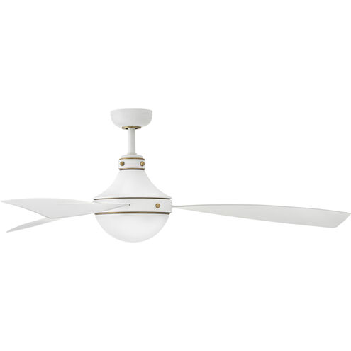 Oliver 62 inch Matte White with Heritage Brass with Matte White Blades Fan