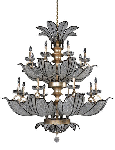 Tiepolo 16 Light 51 inch Silver Leaf Sienna Bronze Chandelier Ceiling Light in Firenze Clear